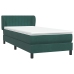 Cama box spring con colchón terciopelo verde oscuro 90x210 cm