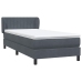 Cama box spring con colchón terciopelo gris oscuro 100x210 cm