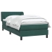 Cama box spring con colchón terciopelo verde oscuro 100x210 cm