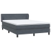 Cama box spring con colchón terciopelo gris oscuro 140x210 cm