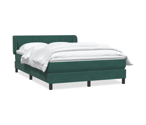 Cama box spring con colchón terciopelo verde oscuro 160x210 cm