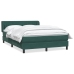 Cama box spring con colchón terciopelo verde oscuro 160x210 cm