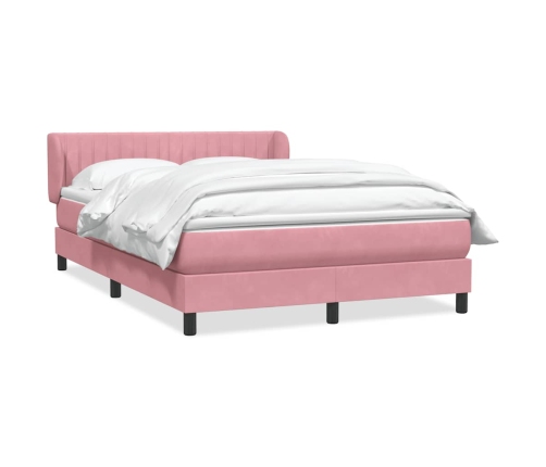 Cama box spring con colchón terciopelo rosa 160x210 cm