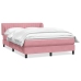 Cama box spring con colchón terciopelo rosa 160x210 cm