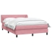 Cama box spring con colchón terciopelo rosa 160x210 cm