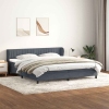 Cama box spring con colchones terciopelo gris oscuro 180x210 cm