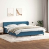 Cama box spring con colchones terciopelo azul oscuro 180x210 cm