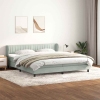 Cama box spring con colchones terciopelo gris claro 200x210 cm