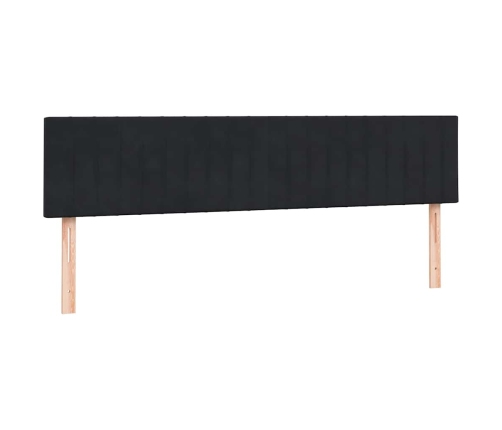 Cama box spring con colchones terciopelo negro 200x210 cm