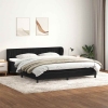 Cama box spring con colchones terciopelo negro 200x210 cm