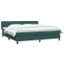 Cama box spring con colchones terciopelo verde oscuro 200x210cm