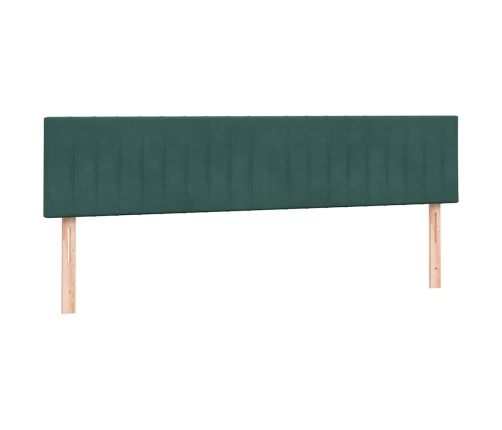 Cama box spring con colchones terciopelo verde oscuro 200x210cm