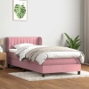 Cama box spring con colchón terciopelo rosa 90x220 cm