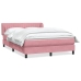 Cama box spring con colchón terciopelo rosa 140x220 cm