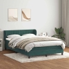 Cama box spring con colchón terciopelo verde oscuro 160x220 cm