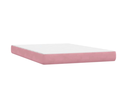 Cama box spring con colchón terciopelo rosa 160x220 cm