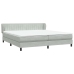 Cama box spring con colchones terciopelo gris claro 180x220 cm