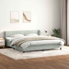 Cama box spring con colchones terciopelo gris claro 180x220 cm