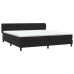 Cama box spring con colchones terciopelo negro 180x220 cm