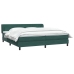 Cama box spring con colchones terciopelo verde oscuro 180x220cm