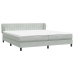 Cama box spring con colchones terciopelo gris claro 200x220 cm