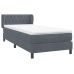 Cama box spring con colchón terciopelo gris oscuro 80x210 cm