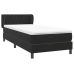 Cama box spring con colchón cuero sintético negro 80x210 cm