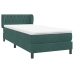 Cama box spring con colchón terciopelo verde oscuro 80x210 cm