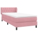 Cama box spring con colchón terciopelo rosa 80x210 cm