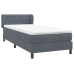 Cama box spring con colchón terciopelo gris oscuro 90x210 cm