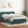 Cama box spring con colchón terciopelo verde oscuro 140x210 cm