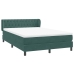 Cama box spring con colchón terciopelo verde oscuro 160x210 cm