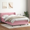 Cama box spring con colchón terciopelo rosa 160x210 cm