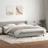 Cama box spring con colchones terciopelo gris claro 180x210 cm