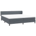 Cama box spring con colchones terciopelo gris oscuro 180x210 cm