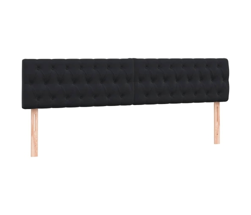 Cama box spring con colchones terciopelo negro 180x210 cm