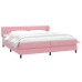 Cama box spring con colchones terciopelo rosa 180x210 cm