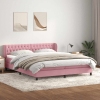 Cama box spring con colchones terciopelo rosa 200x210 cm