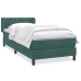 Cama box spring con colchón terciopelo verde oscuro 80x220 cm