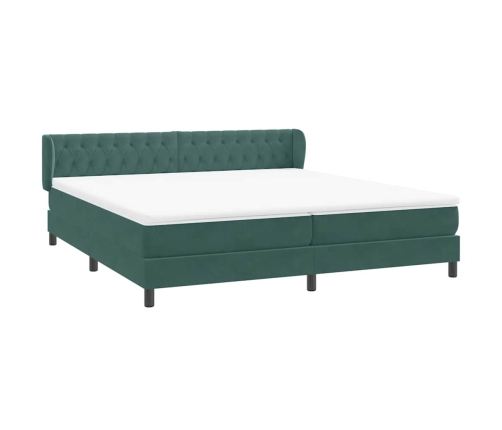 Cama box spring con colchones terciopelo verde oscuro 180x220cm