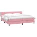 Cama box spring con colchones terciopelo rosa 180x220 cm