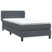 Cama box spring con colchón terciopelo gris oscuro 80x210 cm