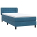 Cama box spring con colchón terciopelo azul oscuro 80x210 cm