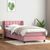 Cama box spring con colchón terciopelo rosa 80x210 cm