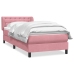 Cama box spring con colchón terciopelo rosa 90x210 cm