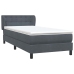 Cama box spring con colchón terciopelo gris oscuro 100x210 cm