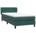 Cama box spring con colchón terciopelo verde oscuro 100x210 cm