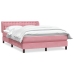 Cama box spring con colchón terciopelo rosa 140x210 cm