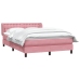 Cama box spring con colchón terciopelo rosa 140x210 cm