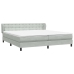 Cama box spring con colchones terciopelo gris claro 180x210 cm